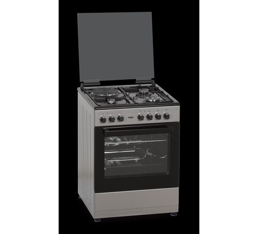 Von Hotpoint 3 Gas Burner+1 Electric, 60cm by 55cm, Standing Gas Cooker with Electric Oven+1 YEAR WARRANTY