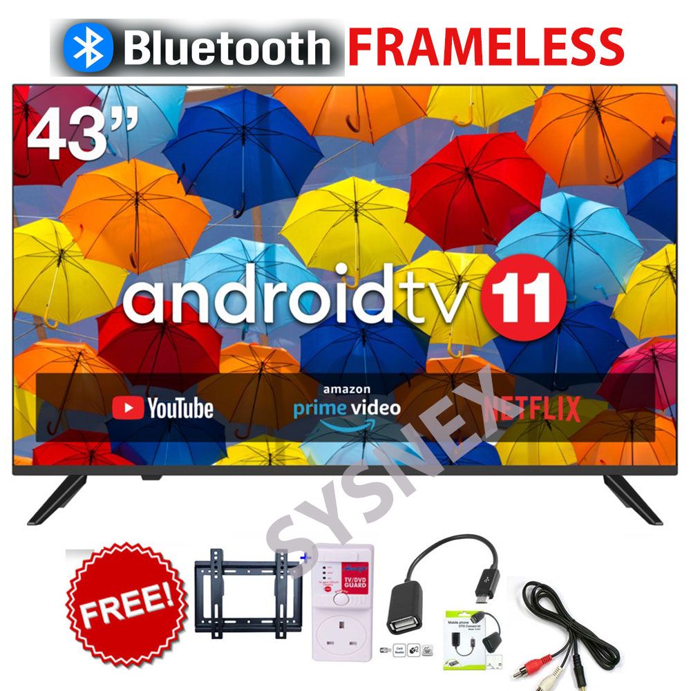 BLUETOOTH VITRON 43" INCH FRAMELESS FULL- HD SMART TV ANDROID TV NETFLIX ,YOUTUBE TELEVISION INBUILT DECODER , BUILT-IN WIFI, APP STORE 1GB-RAM 8GB-ROM 2*USB PORTS,3*HDMI+FREE 4 GIFTS
