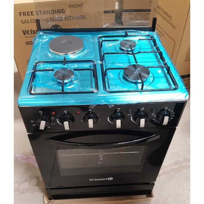 VOLSMART 3 Gas Jet Pool Burners + 1 Rapid Plate, 60*60, Electric Oven & Free Standing Cooker+1 YEAR WARRANTY