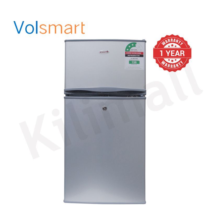 [Special Offer!!!] Volsmart 108L Double Doors VL-BCD108 Fridge Freezer Energy Saving Refrigerator with Lock and Keys+1 YEAR WARRANTY