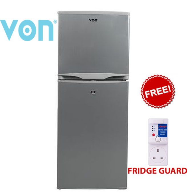 Von VART-22DHS Double Door Fridge 136L - Silver