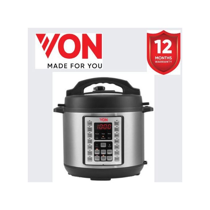[SPECIAL OFFER] VON HOTPOINT 6L Electric Pressure Cooker - Silver+1YR WARRANTY