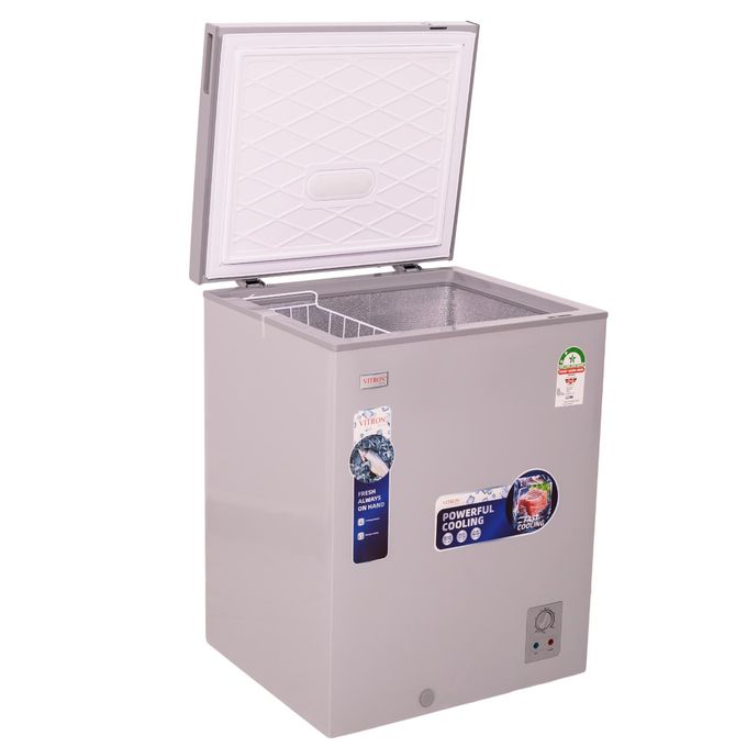 [SPECIAL OFFER] Vitron VDF142SG - Flip-top 142 Litres Chest Freezer - Silver+1YR WARRANTY