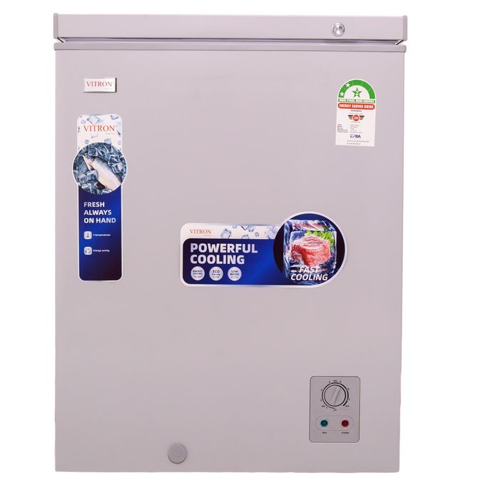 [SPECIAL OFFER] Vitron VDF142SG - Flip-top 142 Litres Chest Freezer - Silver+1YR WARRANTY