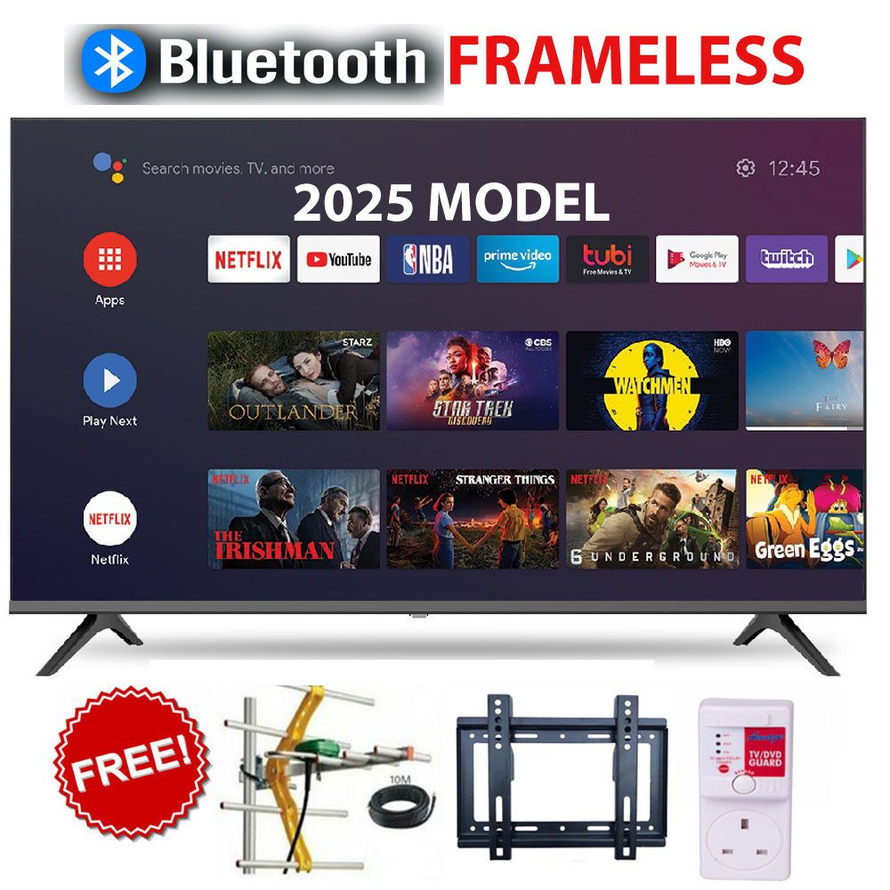 [EASTER SALE] VITRON (2025 MODEL) 43" INCH ,HTC4388FS BLUETOOTH-ENABLED TV FRAMELESS FHD(1080p)SMART TV ANDROID 13 NETFLIX YOUTUBE TELEVISION BUILT-IN DECODER+FREE POWER TV GUARD+BRACKET+TV AERIAL