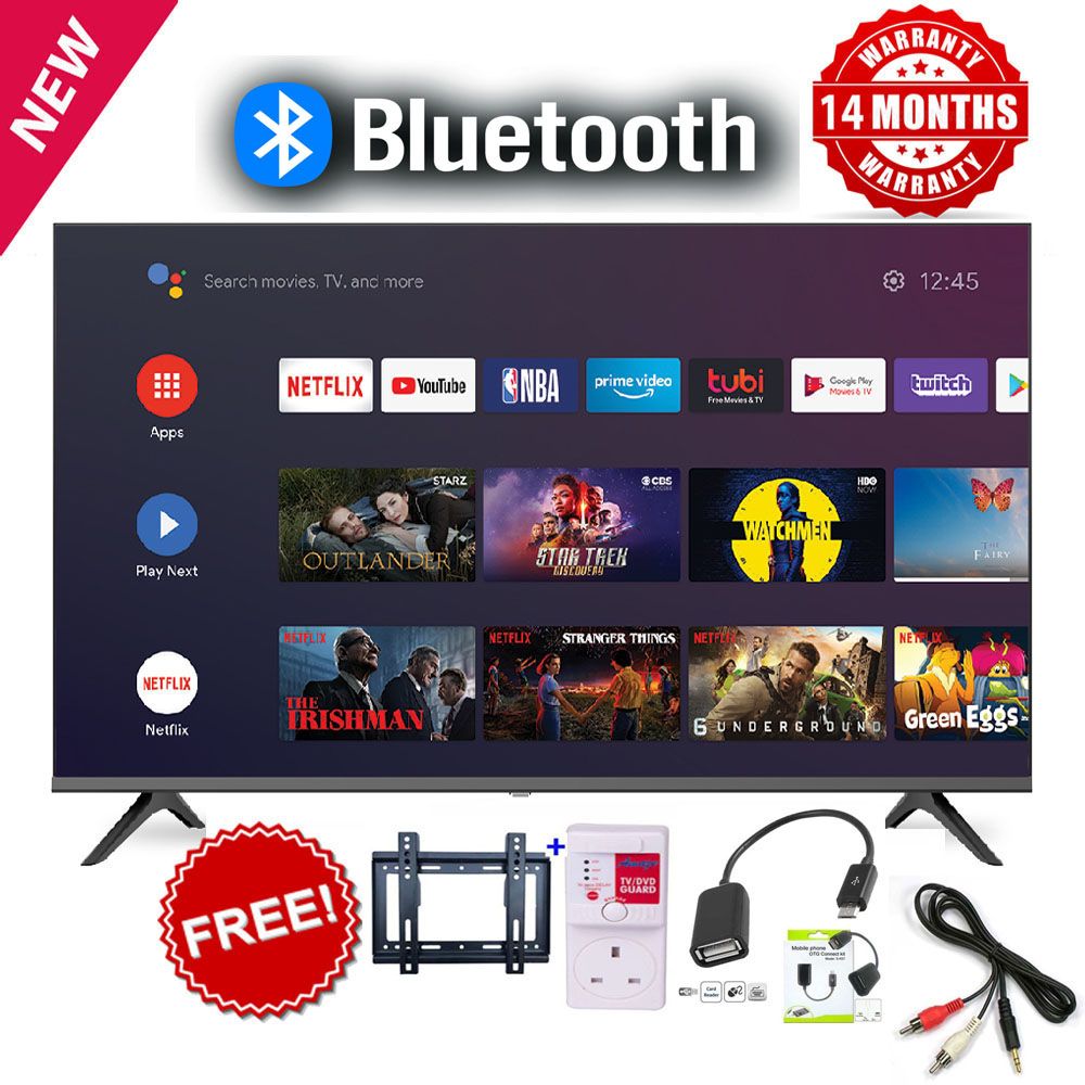 BLUETOOTH VITRON 43" INCH FRAMELESS FULL- HD SMART TV ANDROID TV NETFLIX ,YOUTUBE TELEVISION INBUILT DECODER , BUILT-IN WIFI, APP STORE 1GB-RAM 8GB-ROM 2*USB PORTS,3*HDMI+FREE 4 GIFTS
