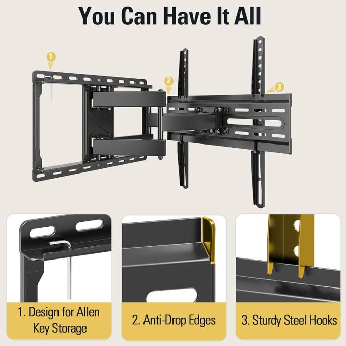 Hisense 65" Inch SMART TV,NETFLIX,UHD 4K,BLUETOOTH,FRAMELESS-VIDAA OS-2025 MODEL
+FREE FULL MOTION WALL BRACKET