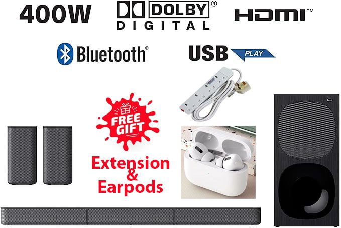 Sony HT-S20R 5.1ch Dolby Digital Home Cinema Soundbar,400W+FREE EXTENSION+BLUETOOTH EARPODS (1YR WRTY)