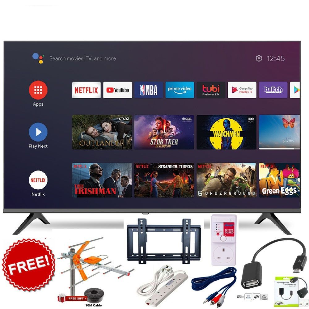 HISENSE 43" INCH FRAMELESS FHD SMART VIDAA TV NETFLIX ,YOUTUBE TELEVISION INBUILT DECODER , BUILT-IN WIFI,  1GB-RAM 8GB-ROM 2*USB PORTS,3*HDMI+6 FREE GIFTS