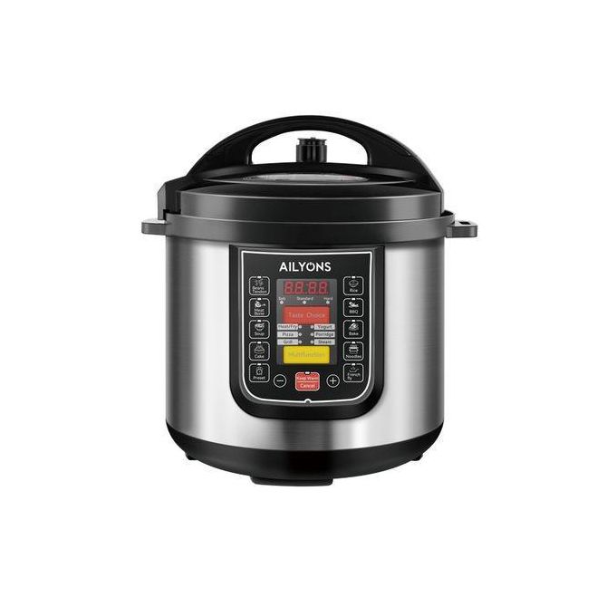 AILYONS 6L Multi-Functional Electric Pressure Cooker And Rice Cooker Explosive Proof  1000W SILVER(1YR WRTY)