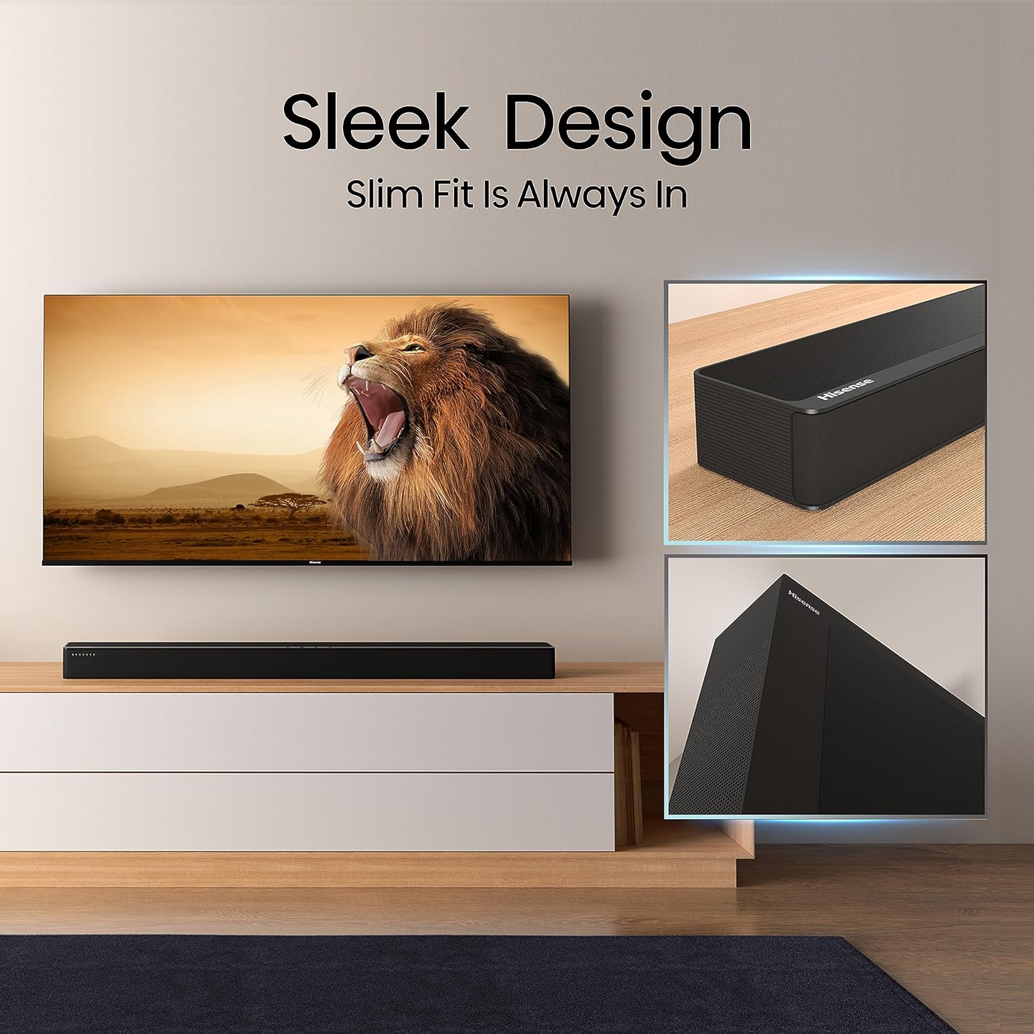 Hisense HS2100 2.1CH Sound System – The Beast Soundbar with Wireless Subwoofer, 240W Audio Power + Free Extension & Earpods