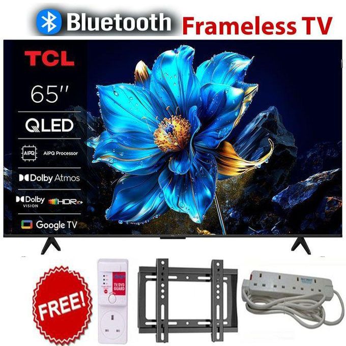TCL 65T6C  TV 65" Inch QLED 4K UHD Smart TV, HDR (Multi-Format), Dolby Atmos, Motion Clarity +FREE WALL BRACKET +TV GUARD+EXTENSION