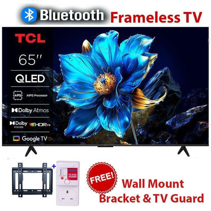 TCL 65T6C  TV 65" Inch QLED 4K UHD Smart TV, HDR (Multi-Format), Dolby Atmos, Motion Clarity +FREE WALL BRACKET +TV GUARD+1YR WRTY