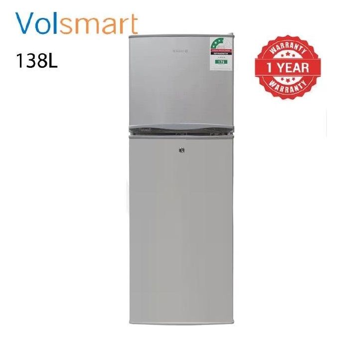 VOLSMART 138L Fridge Freezer Energy Saving Double Doors Refrigerator VL-BCD138+1YR WARRANTY