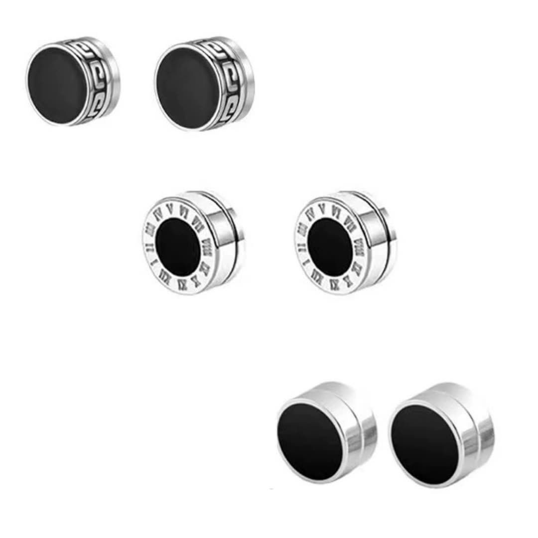 Simplism Cuffs & Wraps Roman Number Man Fashion Crystal cluster sparkling magnetic ear clip, trendy, light, luxurious, high-end, cool and elegant style, earrings without ear holes, painless earrings