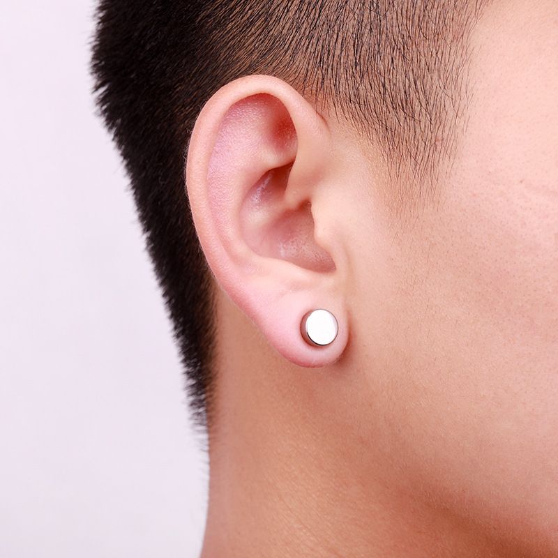 Simplism Cuffs & Wraps Round Man Fashion Korean version of magnet without ear holes, titanium steel ear clips, punk earrings, Magnetic earrings