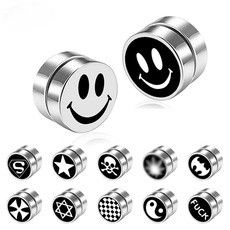 Simplism Cuffs & Wraps Round Man Fashion Korean version of magnet without ear holes, titanium steel ear clips, punk earrings, Magnetic earrings