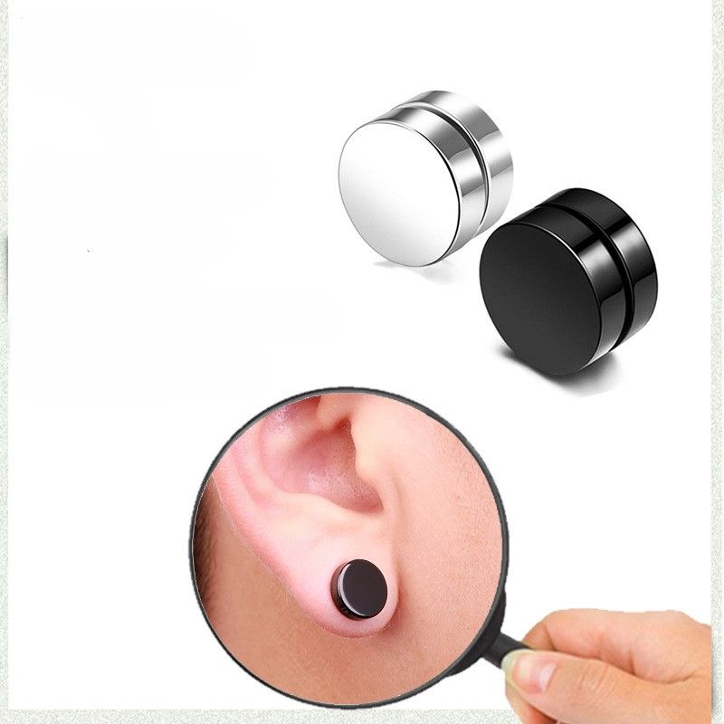 Simplism Cuffs & Wraps Round Man Fashion Korean version of magnet without ear holes, titanium steel ear clips, punk earrings, Magnetic earrings