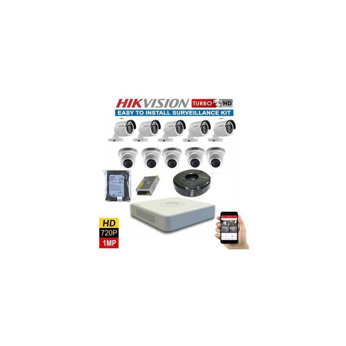 HIK Vision 10 HD CCTV CAMERA FULL KIT (With 16 Channel DVR + 1TB & 100m Cable)