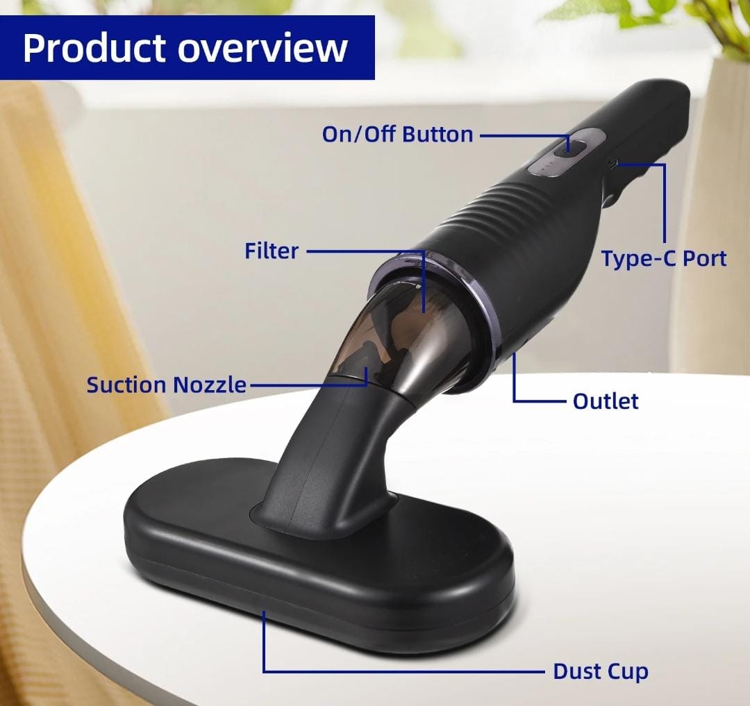 High preasure(9000pa)Gi-828 car vaccume cleaner dust and mite remover with 3  nozzle 2pcs