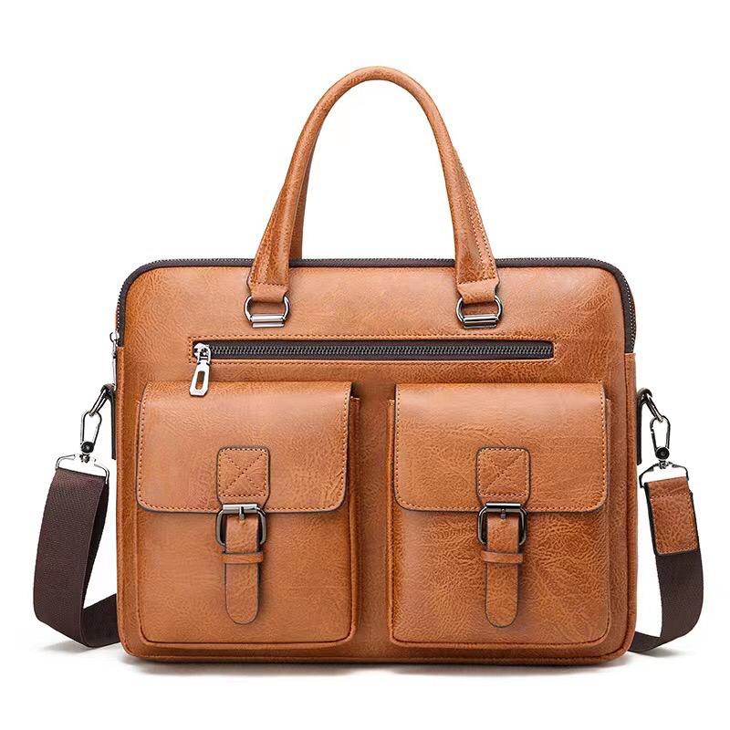 Double pockets  laptop bags fully restocked
Size 38*27 cm
🔸leather perfect material
🔸very strong  can be used as a man bag too
🔸Document transportation friendly
Colors :, black,  light brown , coff