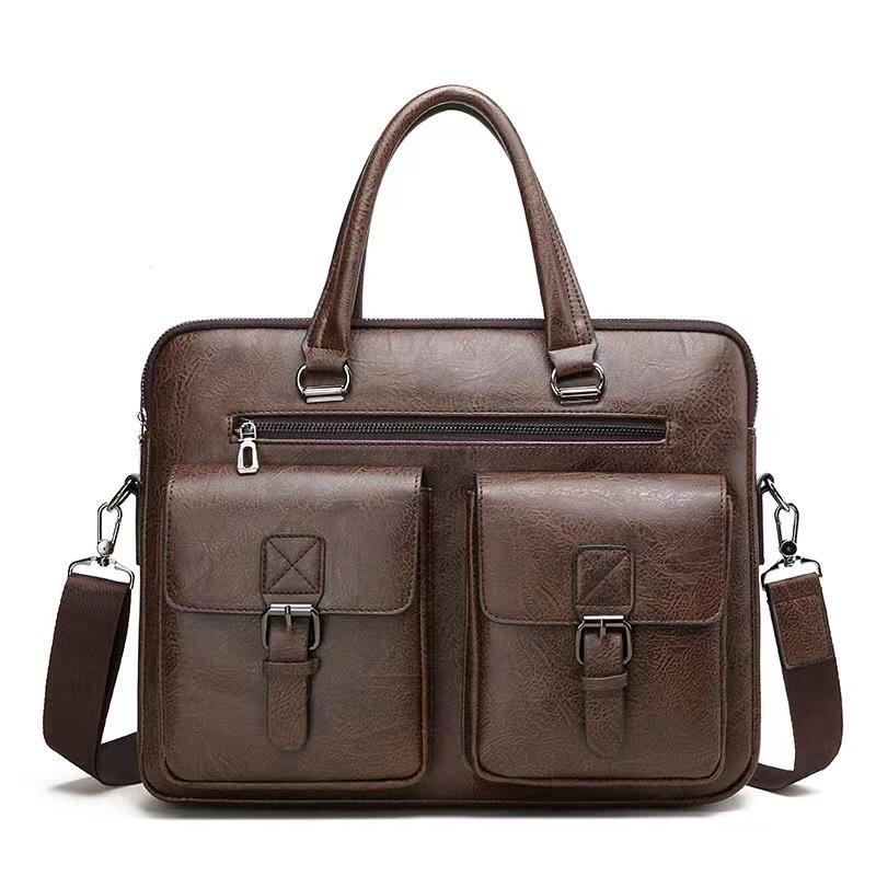 Double pockets  laptop bags fully restocked
Size 38*27 cm
🔸leather perfect material
🔸very strong  can be used as a man bag too
🔸Document transportation friendly
Colors :, black,  light brown , coff