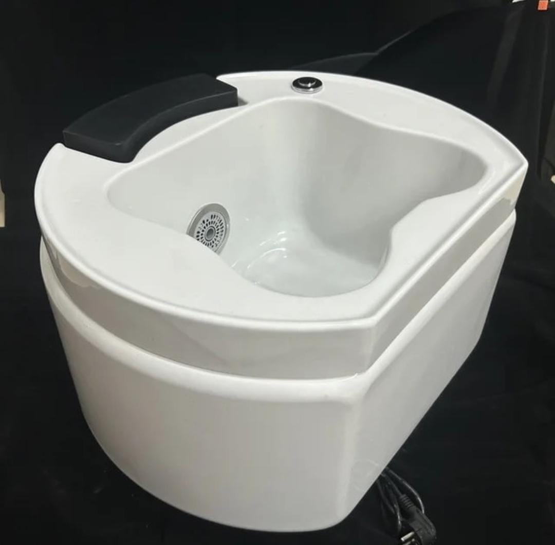 pedicure foot spa basin, also known as a foot bath or pedicure tub. It is designed for soaking and massaging feet, typically used in nail salons, spas, or for at-home pedicures. 
Key features often in