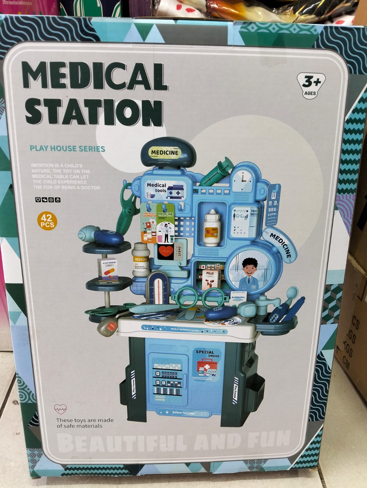 42-Piece Medical Station Playhouse! Perfect for kids who love role-playing, this set lets them step into the shoes of doctors and nurses, learning while having endless fun. Complete with realistic too