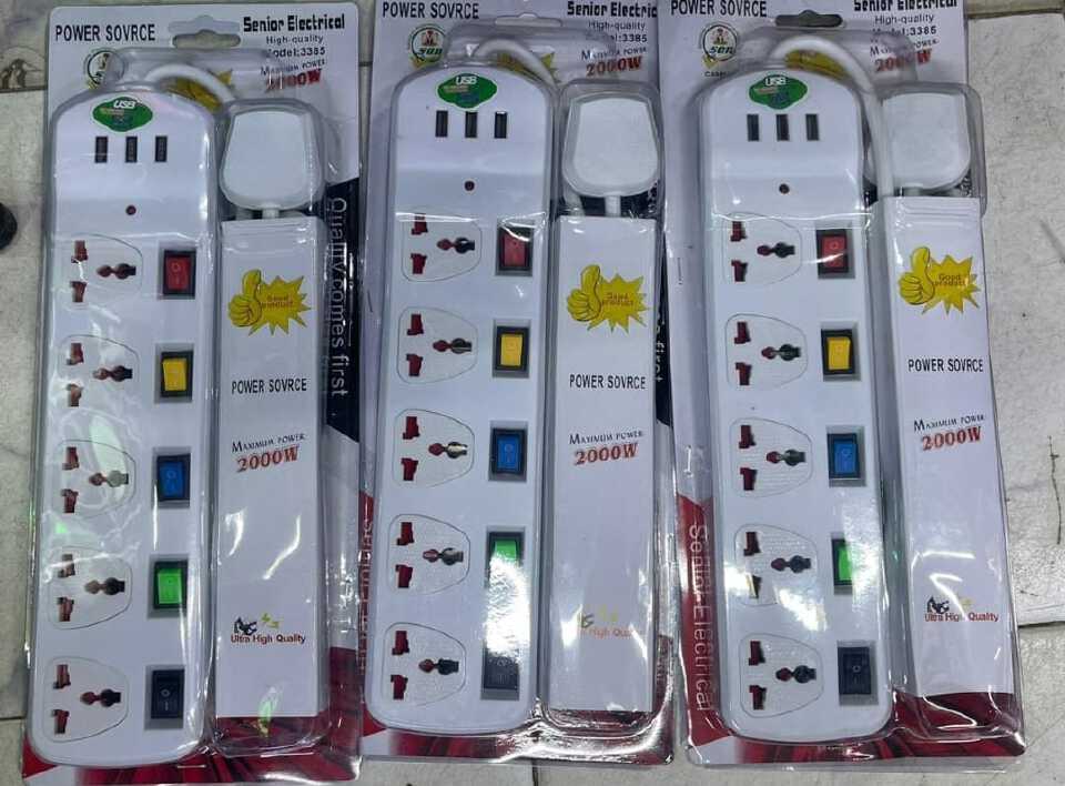 POWER SOVRCE 4-way extension socket with USB ports and individual switches. 
It is an electrical device designed to provide multiple power outlets and USB charging ports from a single wall socket, off