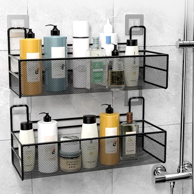 Bathroom organizer.
Made of strong steel wire with a durable rust-resistant finish; Easy Care - Wipe clean with damp cloth.