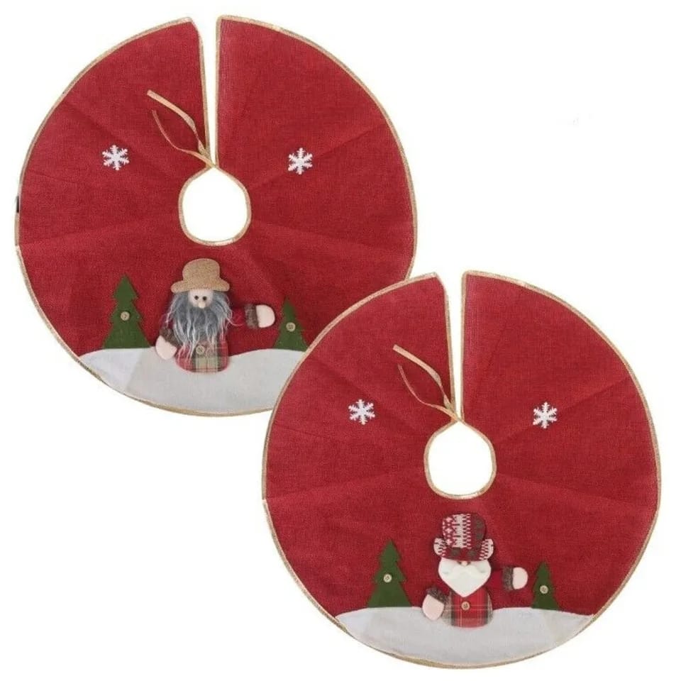 *Christmas Tree Skirt Cartoon Santa Claus Snowman Elk Xmas Tree Skirt Noel Natal 2023 Merry Christmas Decor*90cm.adds a festive and elegant touch to the base of a Christmas tree,