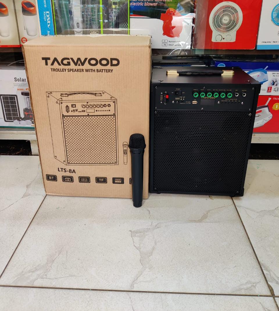 *Tagwood 8" Rechargeable Portable Speaker 8A. Features 8-Inch Speaker – Powerful sound with rich bass. Rechargeable Battery – Enjoy hours of nonstop music. Bluetooth Connectivity – Stream wirelessly