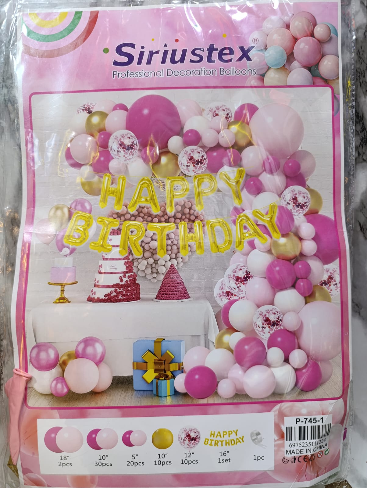 Siriustex Professional Decoration Balloons" kit, for birthday.Make every birthday unforgettable with the Siriustex Professional Balloon Kit – your all-in-one solution for stunning, party-ready decorat