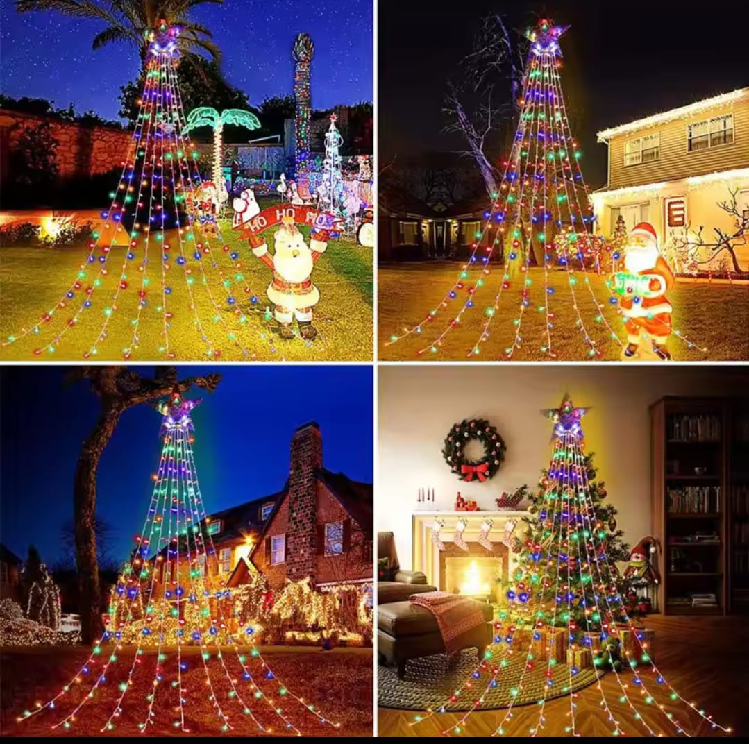 *Multicoloured LED decorative water fall star 2.2m.Light up your holidays with the stunning Multicoloured LED Waterfall Star! 🎄
A magical blend of colour and glow, perfect for adding sparkle
