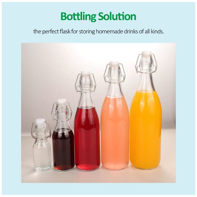 Air Tight Swing Top Clip Beverage Glass Bottles