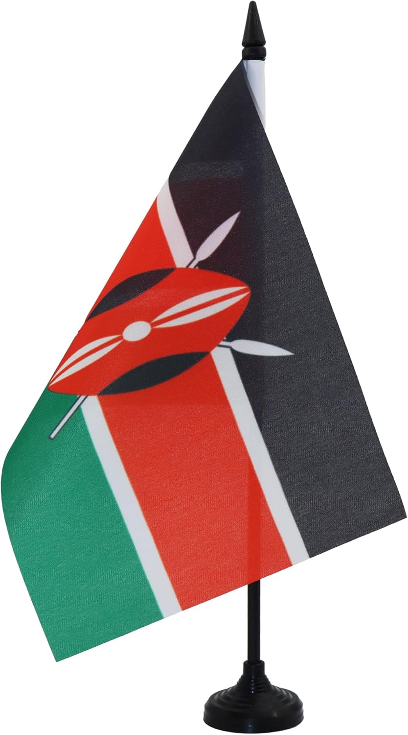 Mini Table Desk KENYA Kenyan Flag Banner Décor Stand
