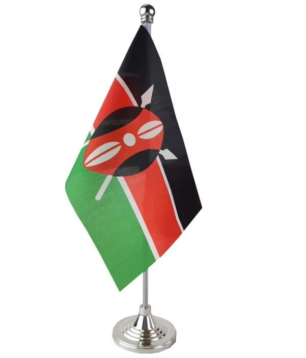 Mini Table Desk KENYA Kenyan Flag Banner Décor Stand
