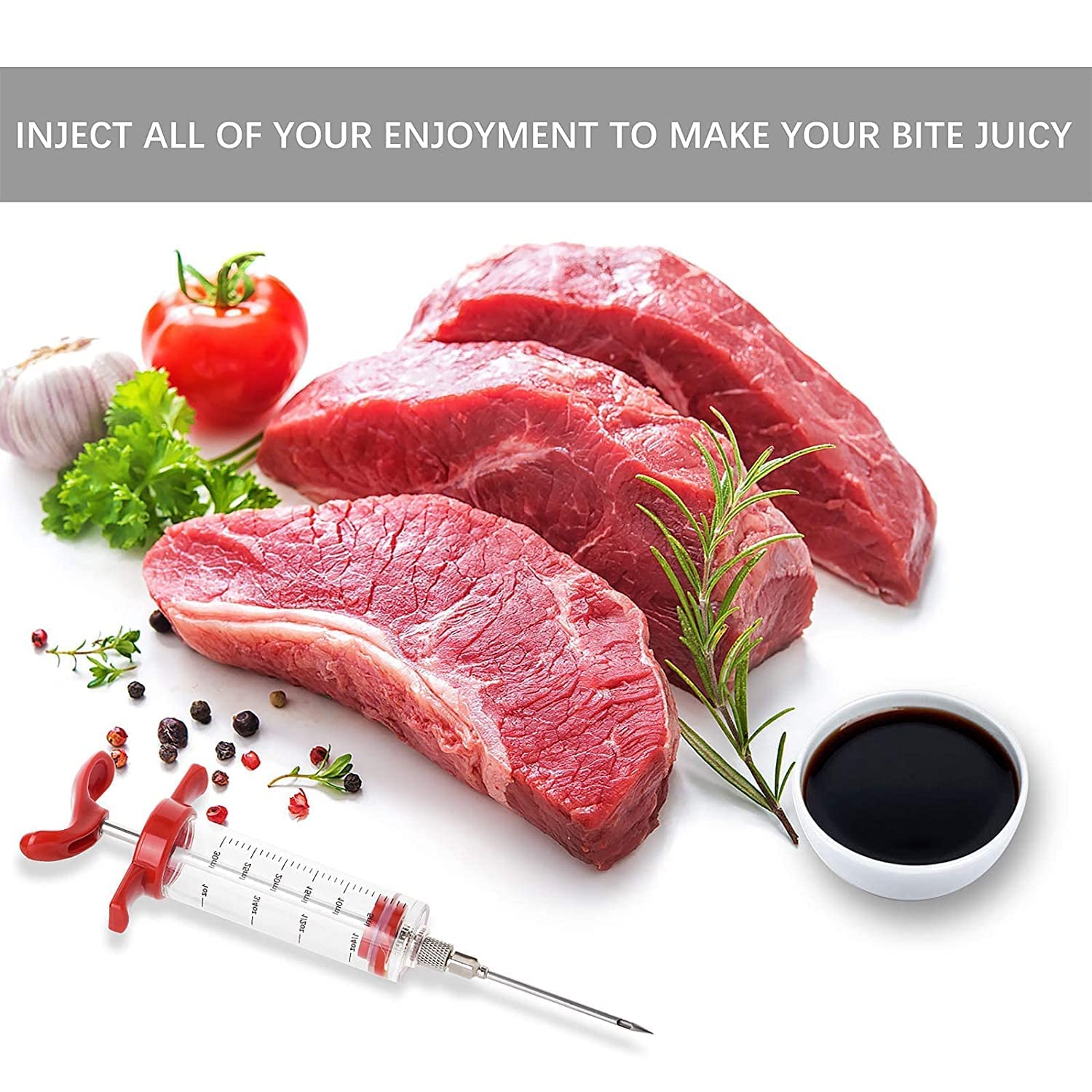 Kitchen BBQ Meat Barbecue Seasoning Marinade Injector Syringe