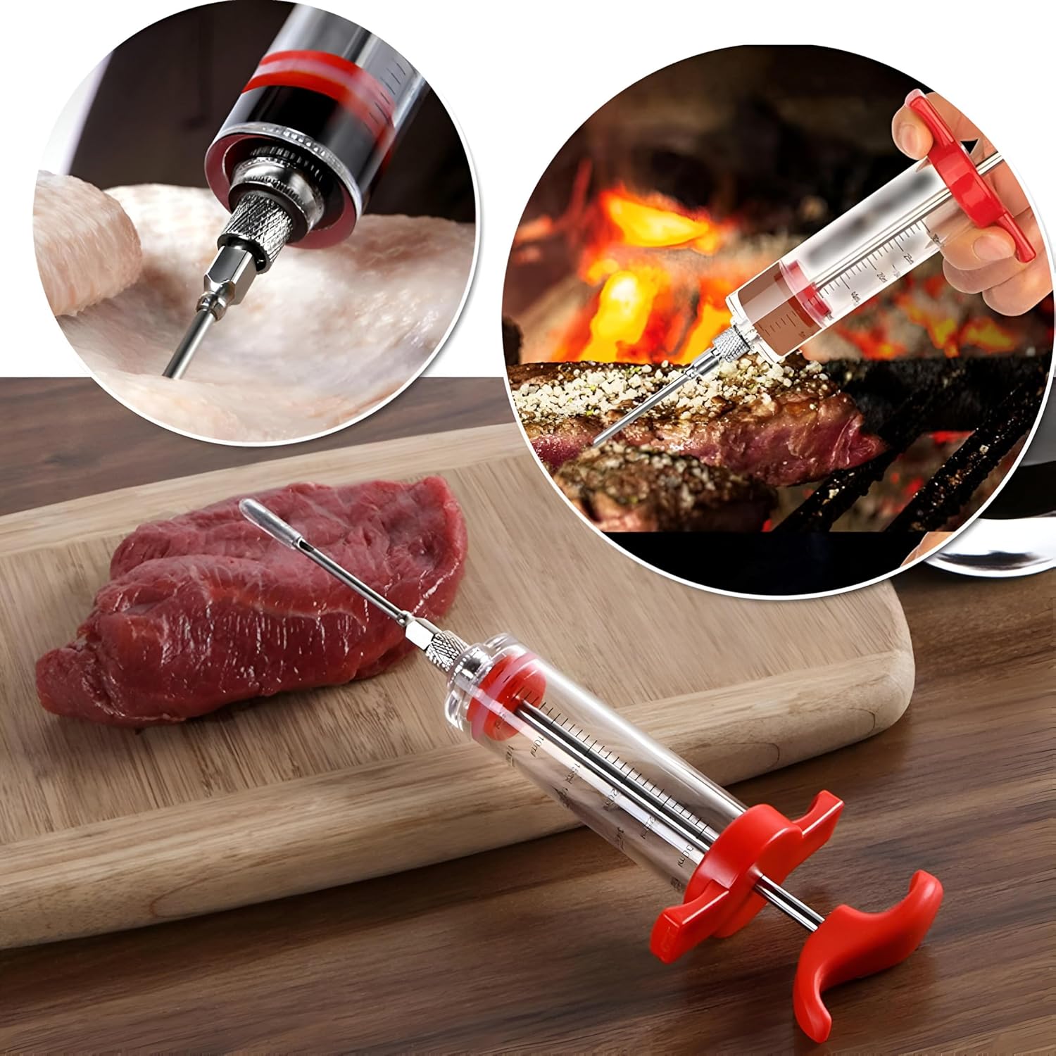 Kitchen BBQ Meat Barbecue Seasoning Marinade Injector Syringe
