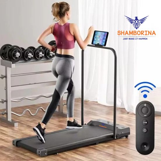 {OFFER !!  OFFER !!} Slim Foldable Treadmill for Walking and Running, Cardio Exercise Machine, Preset and Adjustable Programs, with Wireless Remote Control