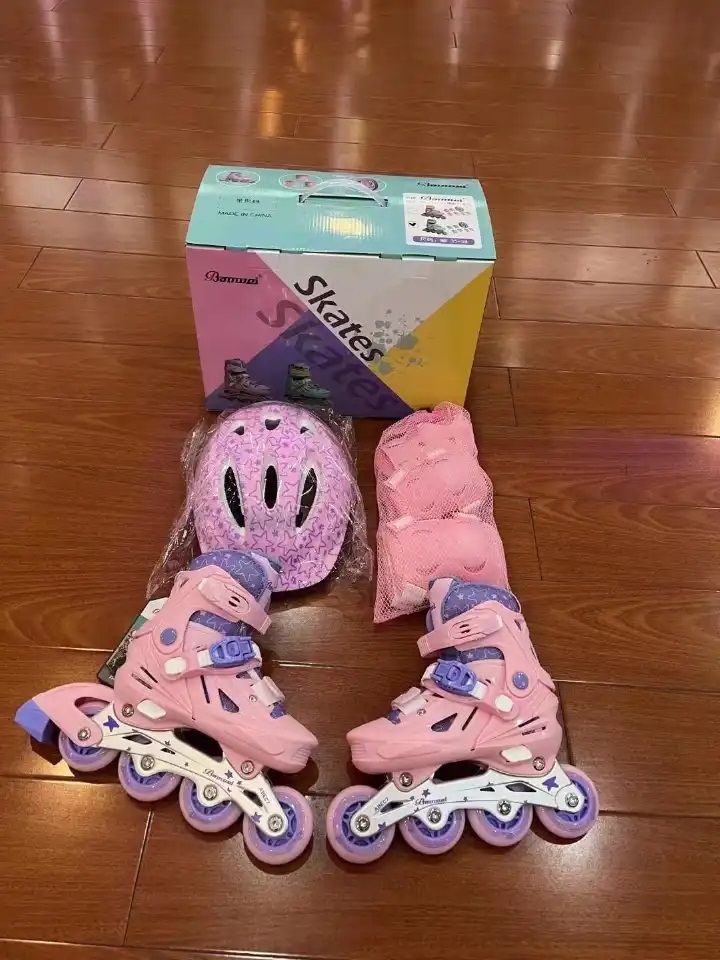 ✅️OFFER!! OFFER!! ✅️Full Set Kit Roller Speed Skating Shoes.Adjustable roller skates shoes Protective lining in the skate shoes. Comfortable