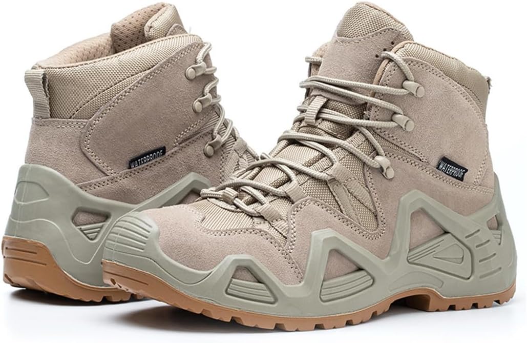 Lowa Hiking Army Shoes, Leather Lace Up Ankle Boot, Military Work Shoes For Desert Field Army Fans
