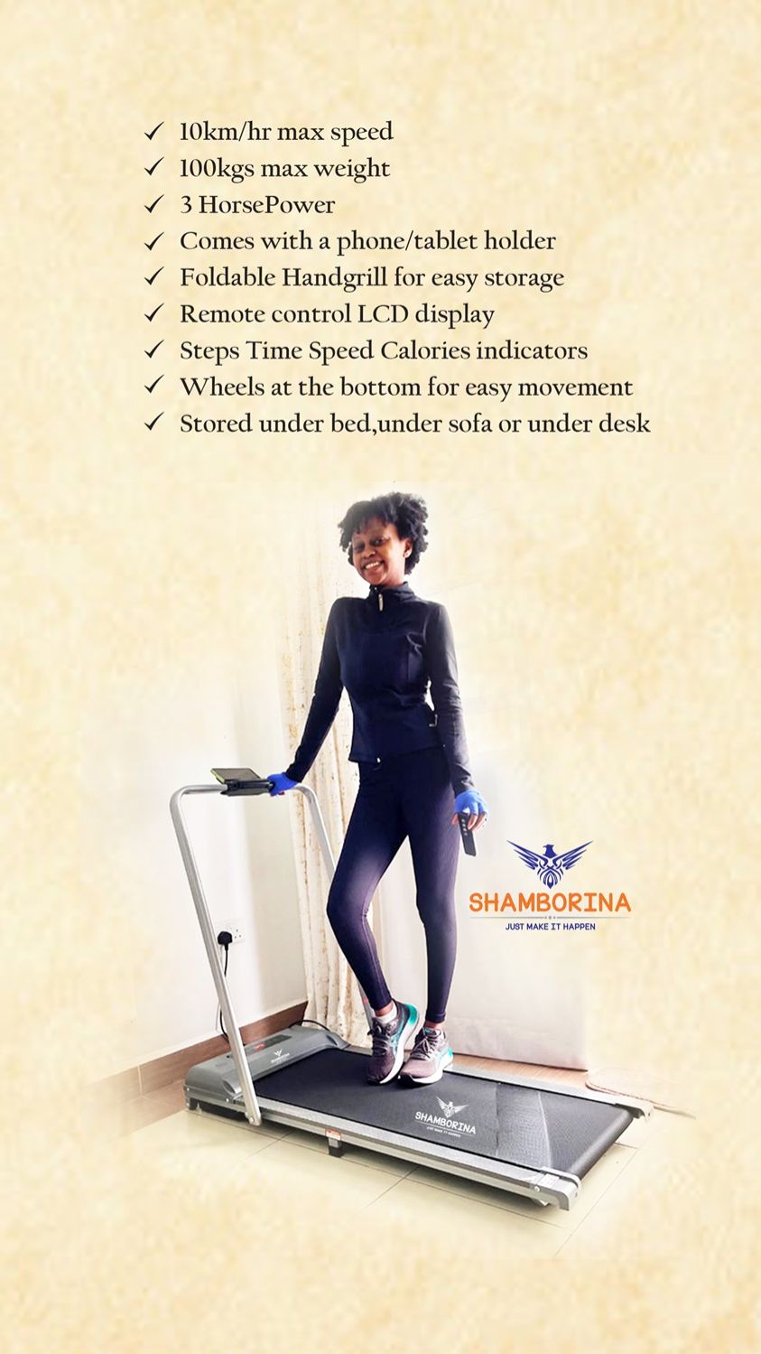 Slim Foldable Treadmill For Walking And Running, Cardio Exercise Machine, Preset And Adjustable Programs, With Wireless Remote Control