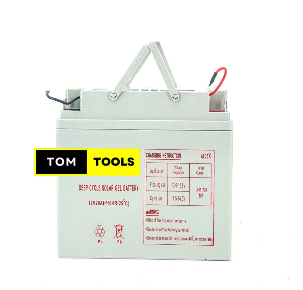 12V 20Ah Deep Cycle Gel Solar Battery with PWM Charge Controller USB and Display
