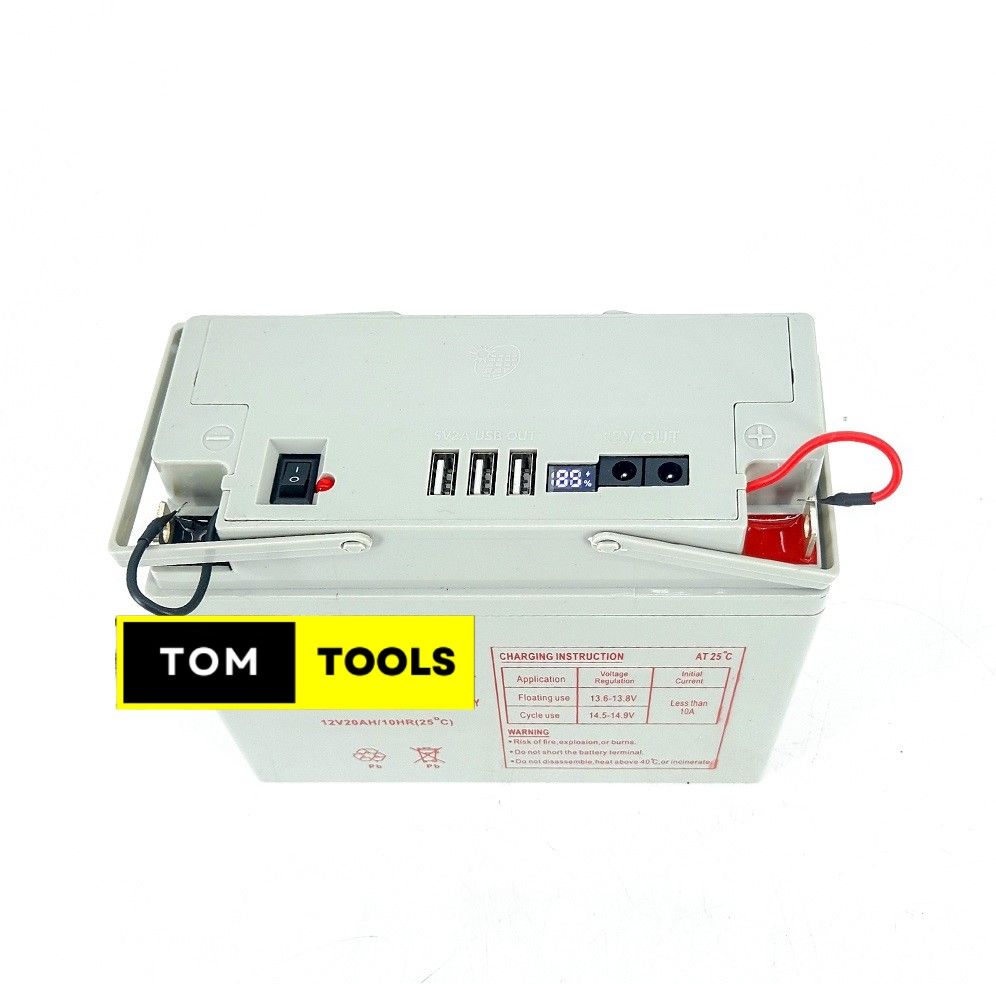 12V 20Ah Deep Cycle Gel Solar Battery with PWM Charge Controller USB and Display