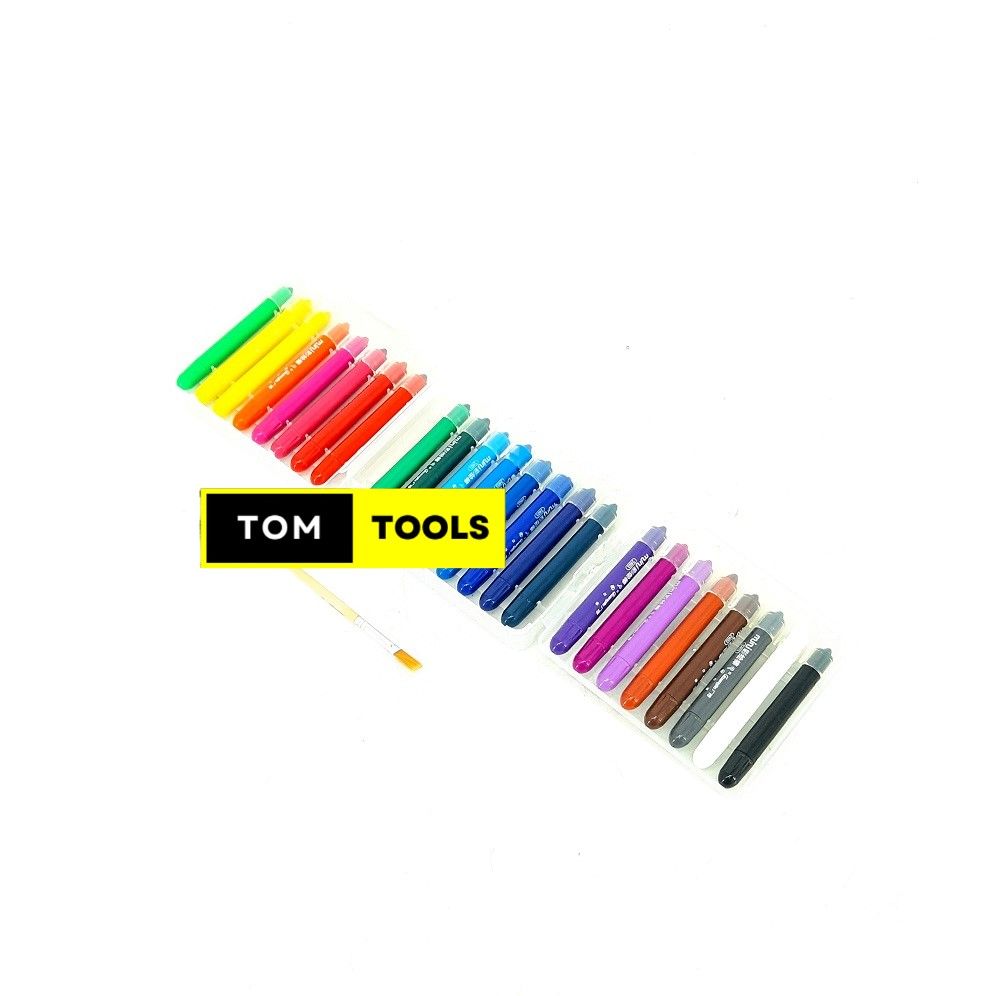 24 Colors Twistable Silky Soft Crayons in Lockable Container