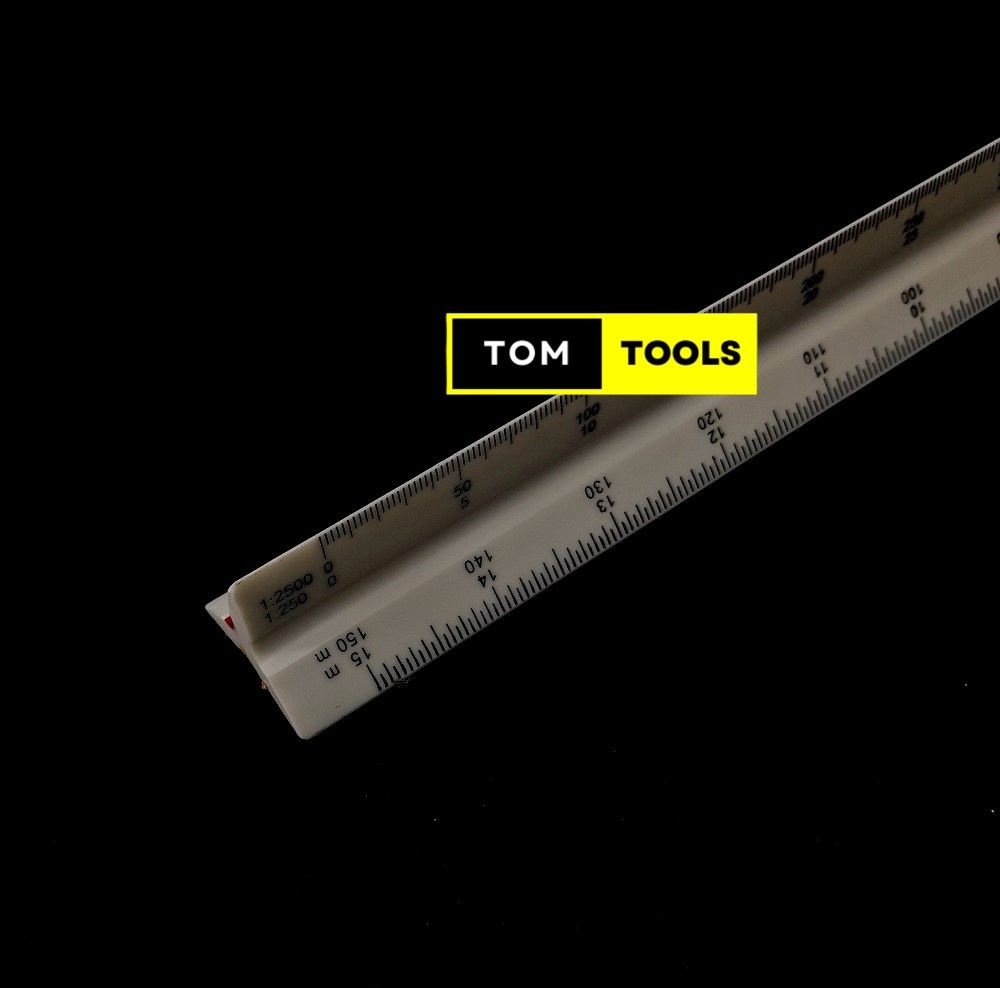 300mm Precision Triangular 1=2500 Surveyor Scale Ruler