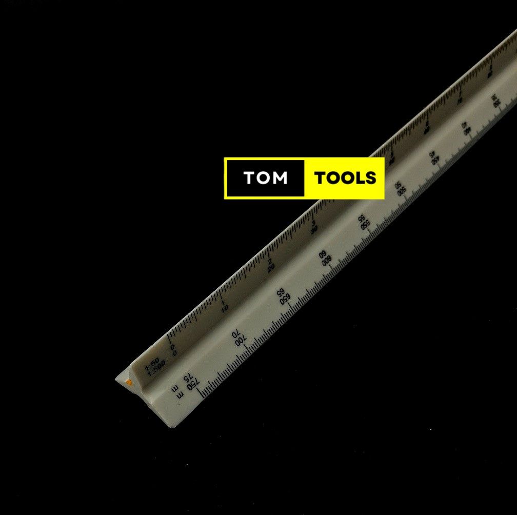 300mm Precision Triangular 1=2500 Surveyor Scale Ruler