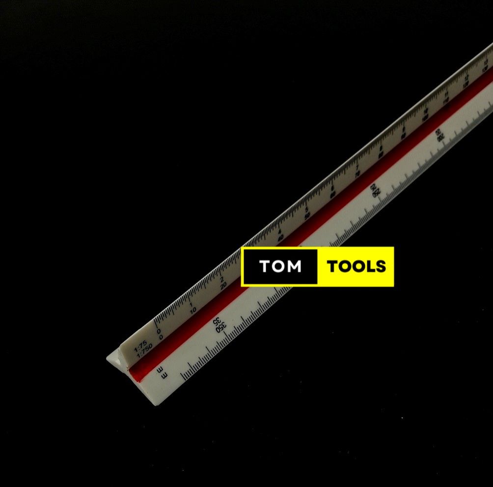 300mm Precision Triangular 1=2500 Surveyor Scale Ruler