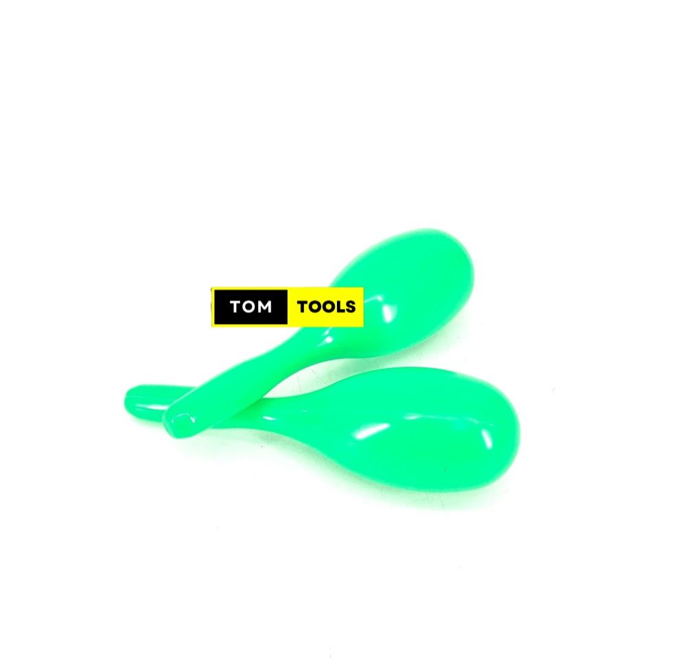 Green 20cm Full Size Plastic Maracas Percussion